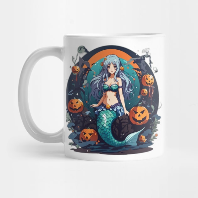 Orange Full Moon Mermaid by MGRCLimon